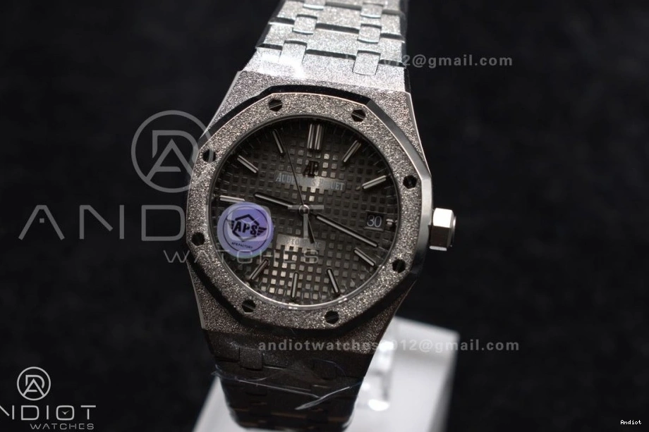1:1 APSF on SS 15454 Bracelet Textured Clone Super Best Oak Frosted Edition SA3120 Dial SS 37mm Grey Royal 0317